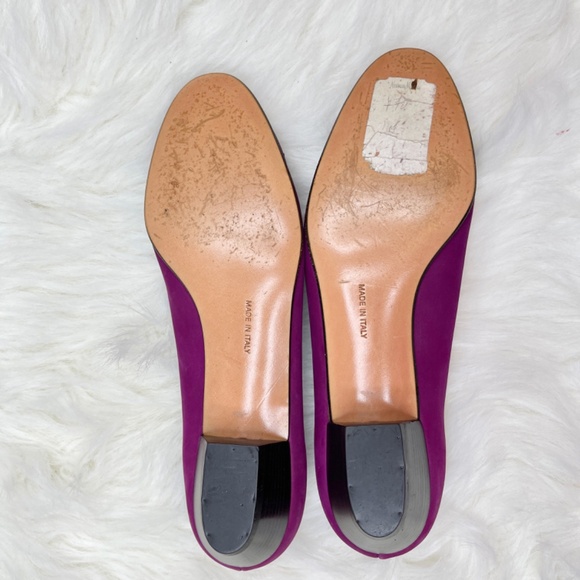 💜 Salvatore Ferragamo Vara Bow Suede Flats – Magenta / Fuchsia Size 8B - Picture 4 of 7